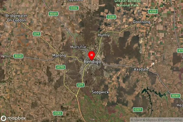 Bendigo,Victoria Satellite Map