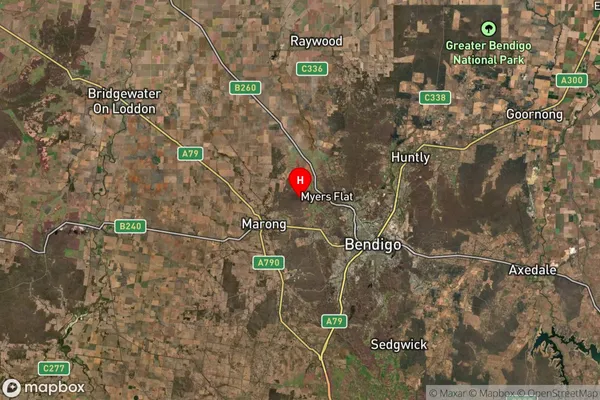 Myers Flat,Victoria Satellite Map