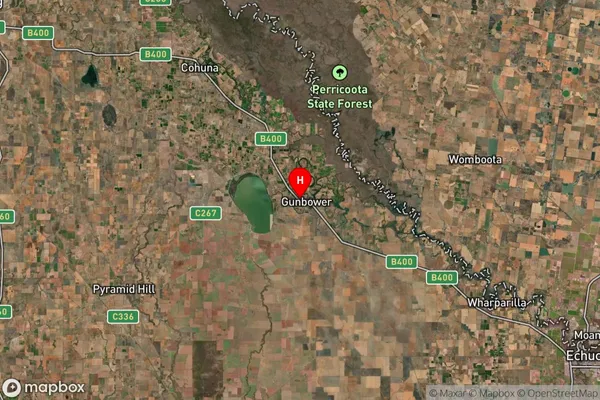 Gunbower,Victoria Satellite Map