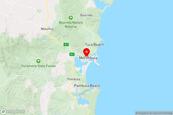 Merimbula,New South Wales Area Map