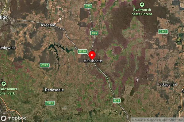 Heathcote,Victoria Satellite Map