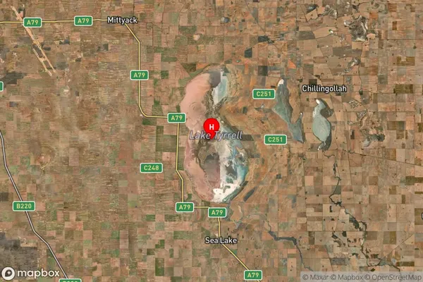 Lake Tyrrell,Victoria Satellite Map