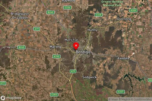 West Bendigo,Victoria Satellite Map