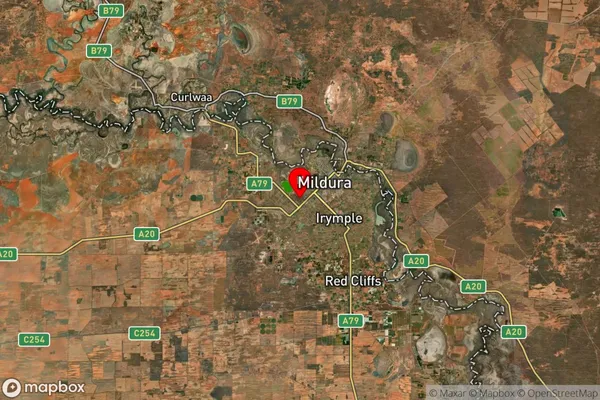 Mildura,Victoria Satellite Map