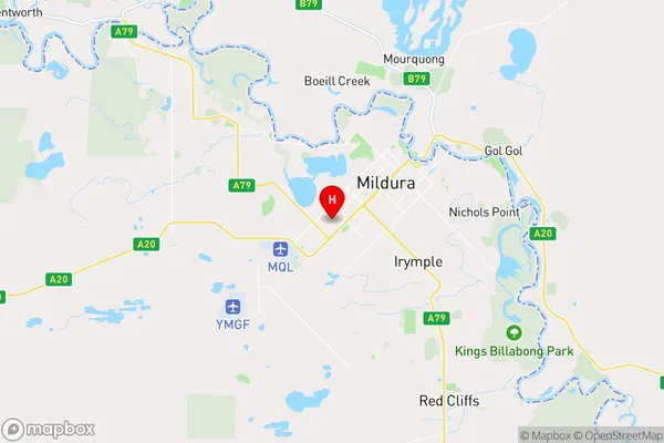 Mildura,Victoria Area Map