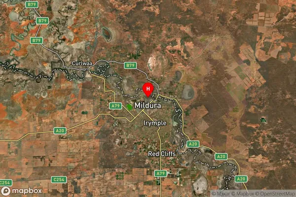 Mildura West,Victoria Satellite Map