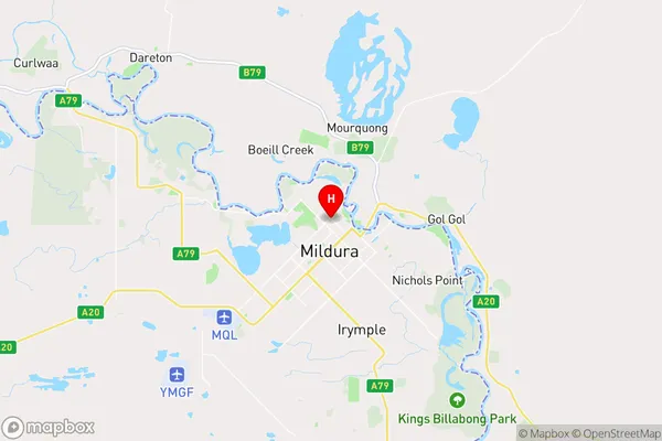 Mildura West,Victoria Area Map