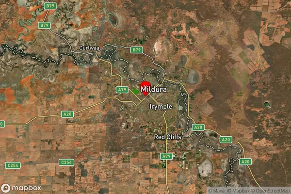 Mildura South,Victoria Satellite Map