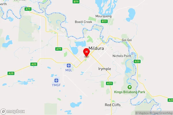 Mildura South,Victoria Area Map