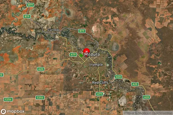 Mildura,Victoria Satellite Map