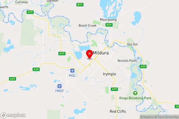 Mildura,Victoria Area Map