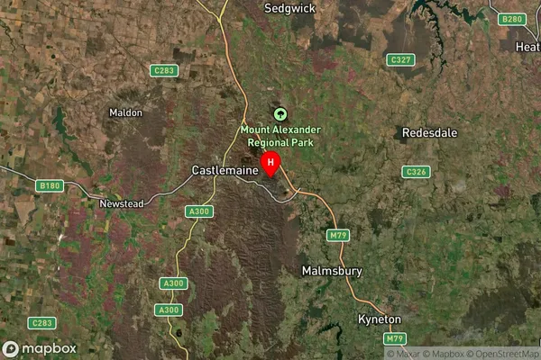 Chewton Bushlands,Victoria Satellite Map