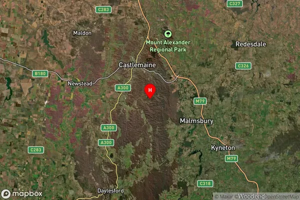 Fryerstown,Victoria Satellite Map