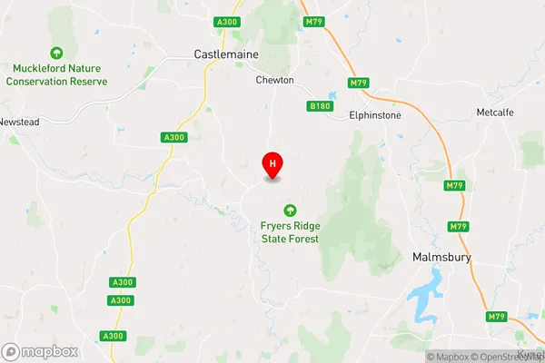 Fryerstown,Victoria Area Map