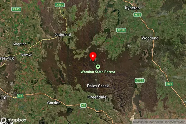 Lerderderg,Victoria Satellite Map