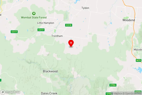 North Blackwood,Victoria Area Map