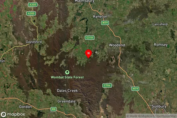 Trentham East,Victoria Satellite Map