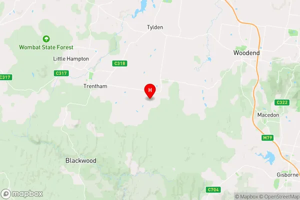 Trentham East,Victoria Area Map