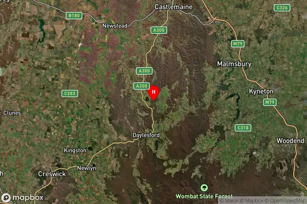 Mount Franklin,Victoria Satellite Map