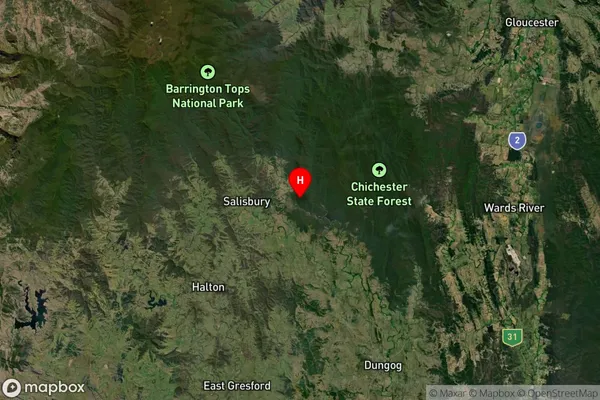 Upper Chichester,New South Wales Satellite Map