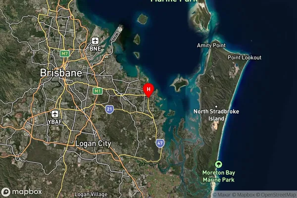 Cleveland,Queensland Satellite Map