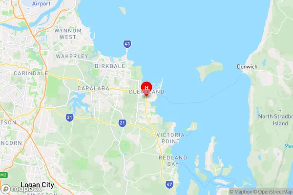 Cleveland,Queensland Area Map