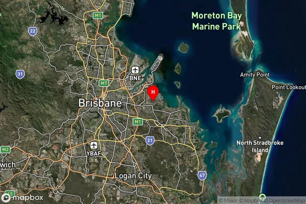 Manly West,Queensland Satellite Map