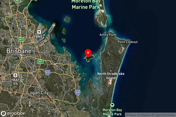 Peel Island,Queensland Satellite Map