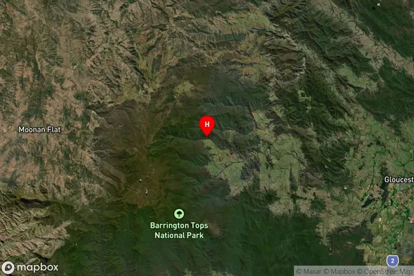 Barrington Tops,New South Wales Satellite Map