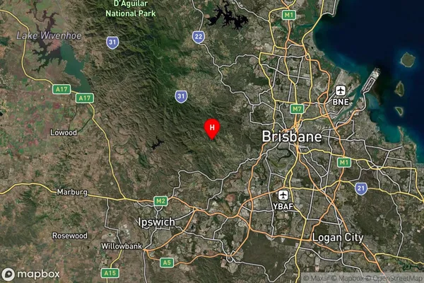 Upper Brookfield,Queensland Satellite Map