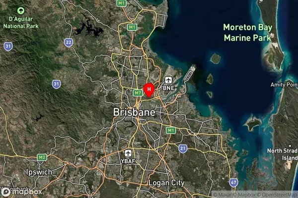 Brisbane Airport,Queensland Satellite Map