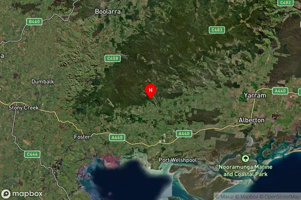 Woorarra,Victoria Satellite Map