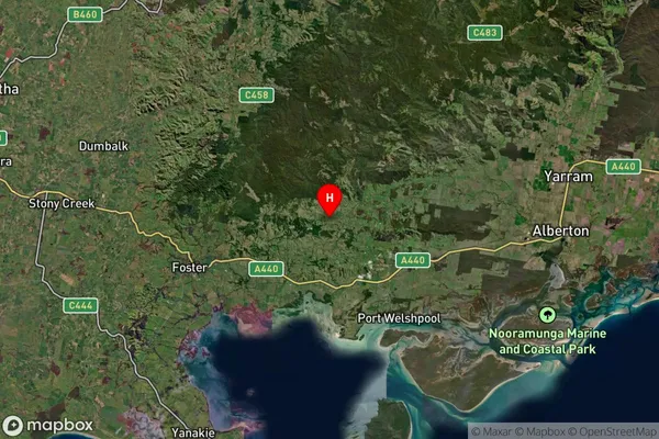 Woorarra East,Victoria Satellite Map