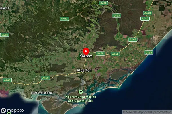 Yarram,Victoria Satellite Map