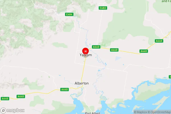 Yarram,Victoria Area Map