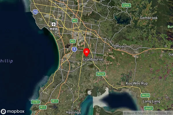 Cranbourne West,Victoria Satellite Map