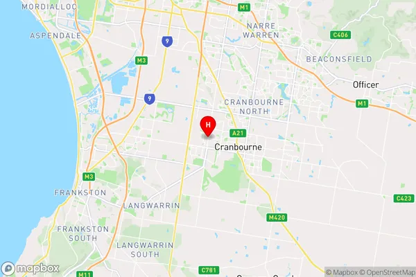 Cranbourne West,Victoria Area Map