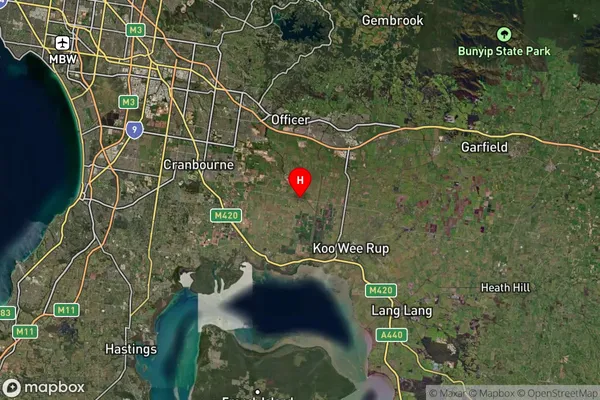 Cardinia,Victoria Satellite Map