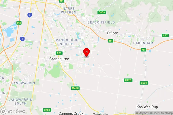 Clyde North,Victoria Area Map