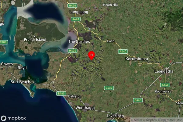 Kernot,Victoria Satellite Map