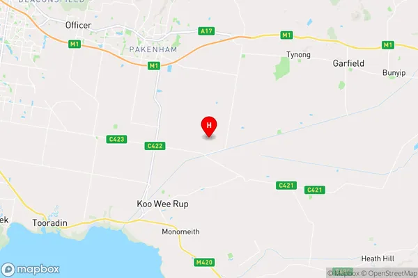 Koo Wee Rup North,Victoria Area Map