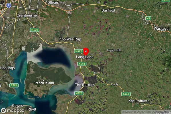 Lang Lang,Victoria Satellite Map