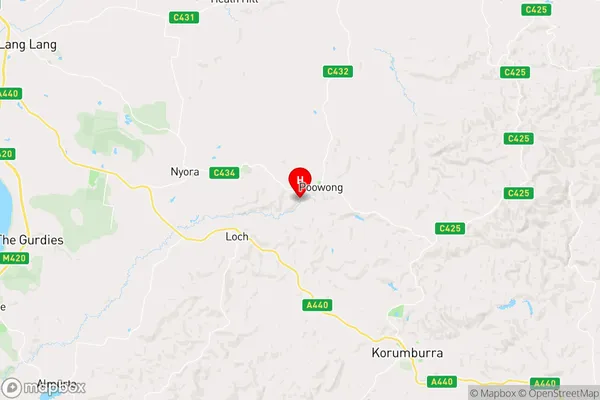 Poowong,Victoria Area Map