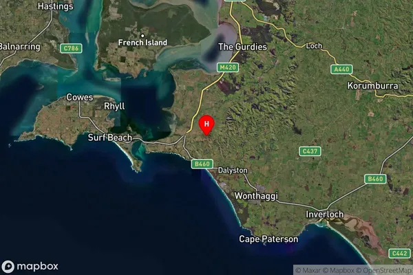 Woolamai,Victoria Satellite Map