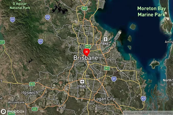 Brisbane City Dc,Queensland Satellite Map