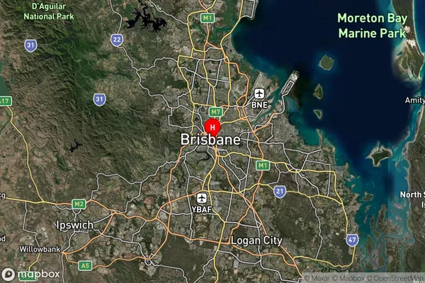 Brisbane Albert Street Bc,Queensland Satellite Map