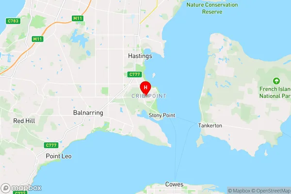 Crib Point,Victoria Area Map