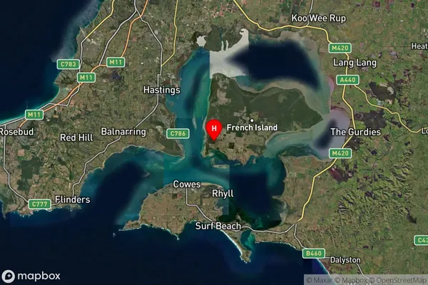 Tankerton,Victoria Satellite Map