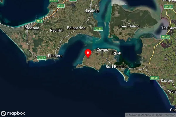 Ventnor,Victoria Satellite Map