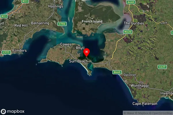 Churchill Island,Victoria Satellite Map